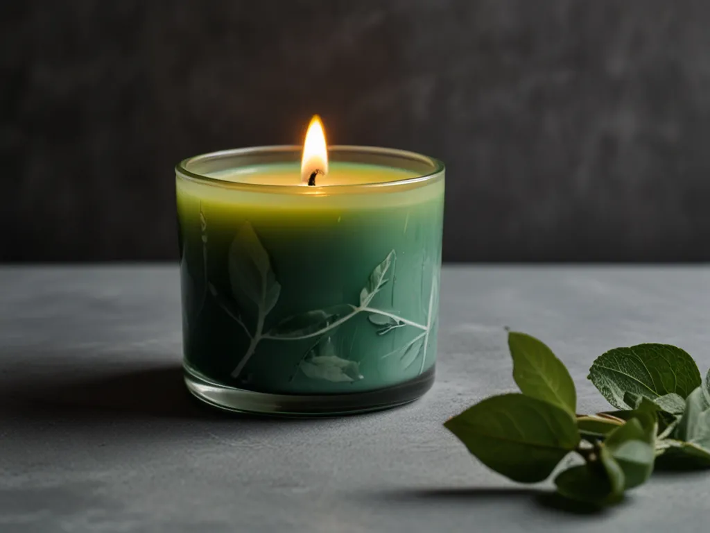 Vela con aroma a eucalipto y menta