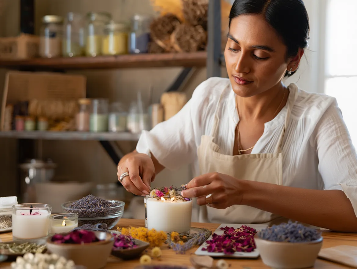 Proceso de personalización de velas artesanales