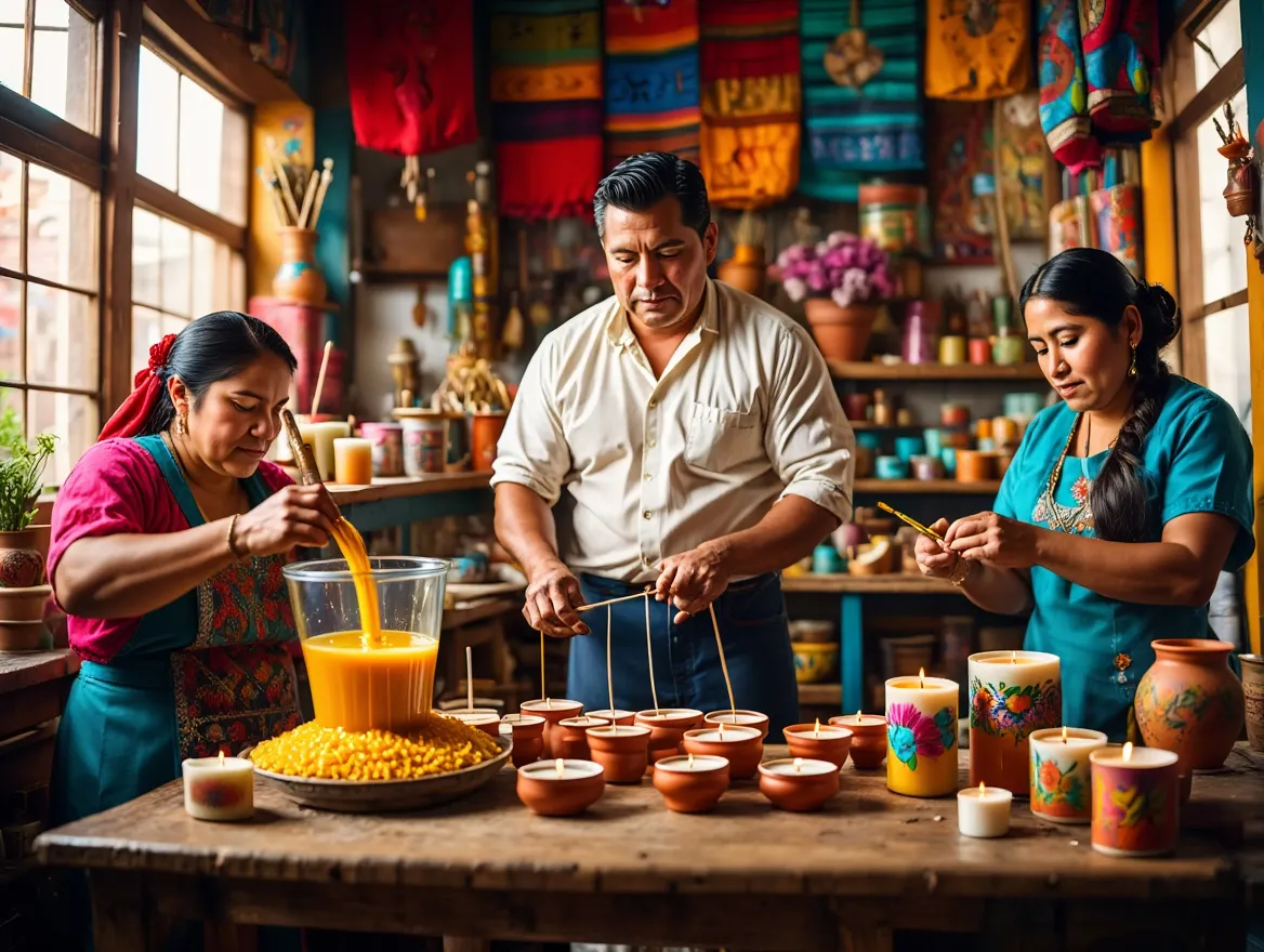 Taller artesanal de velas en Coyoacán