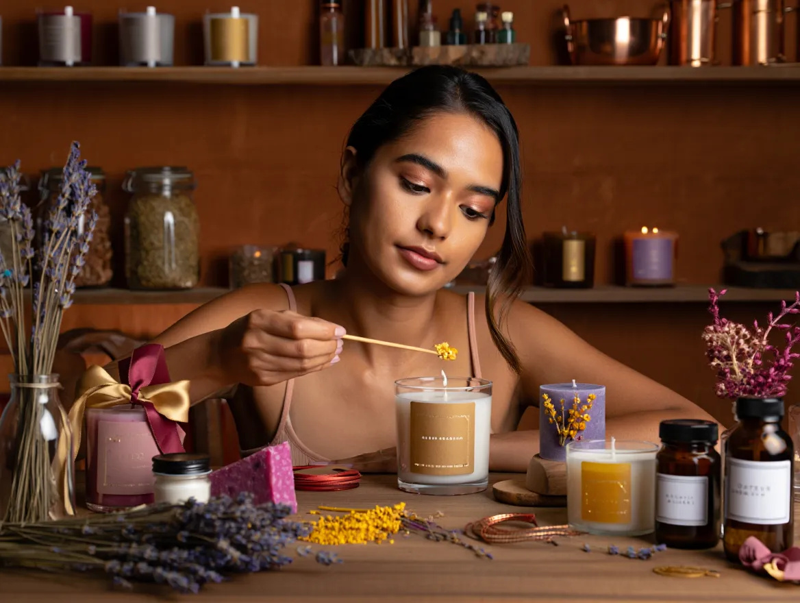 Proceso detallado de personalización de velas